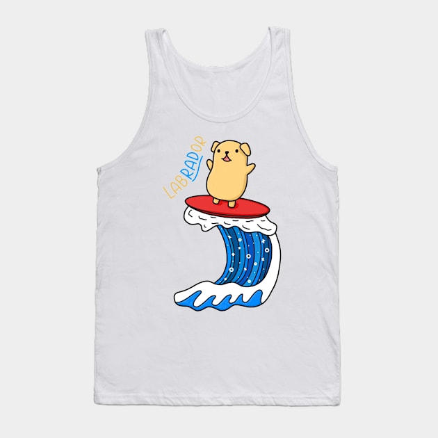 Dog On Surfboard Tank Top by Sofia Sava